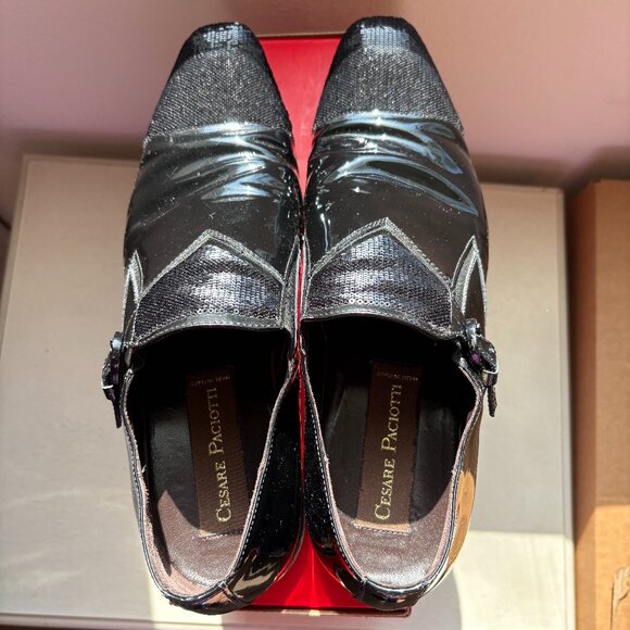 Cesare Paciotti Patent Leather Sequin Designer Luxury Dress Shoes Made in Italy main image 9